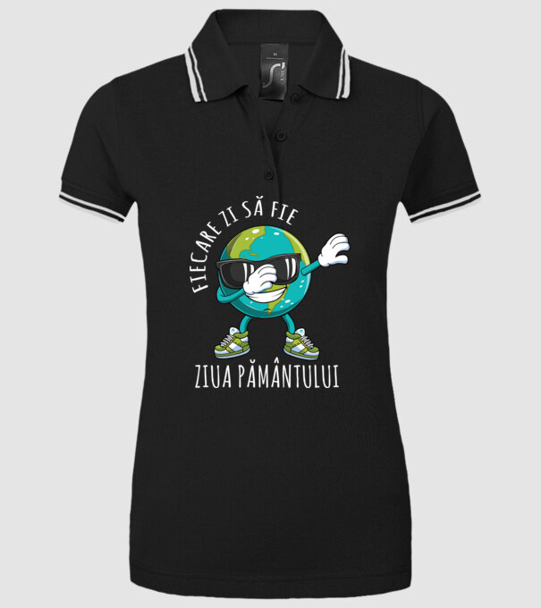 Fiecare zi să fie Ziua Pământului model negru pe tricou