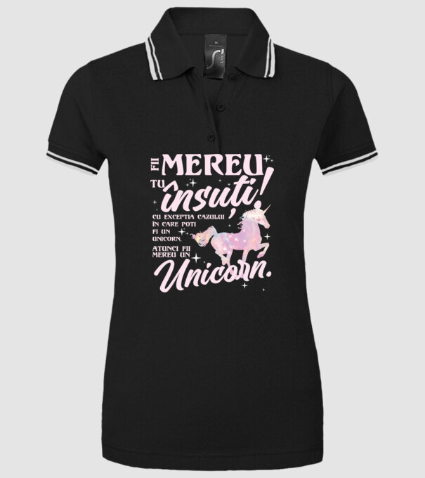 fii mereu tu însuți! cu excepția cazului în care poți fi un unicorn, atunci fii mereu un unicorn. model negru pe tricou