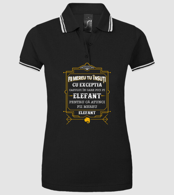 Fii mereu tu însuți, cu excepția cazului în care poți fi elefant, pentru că atunci fii mereu elefant! model negru pe tricou