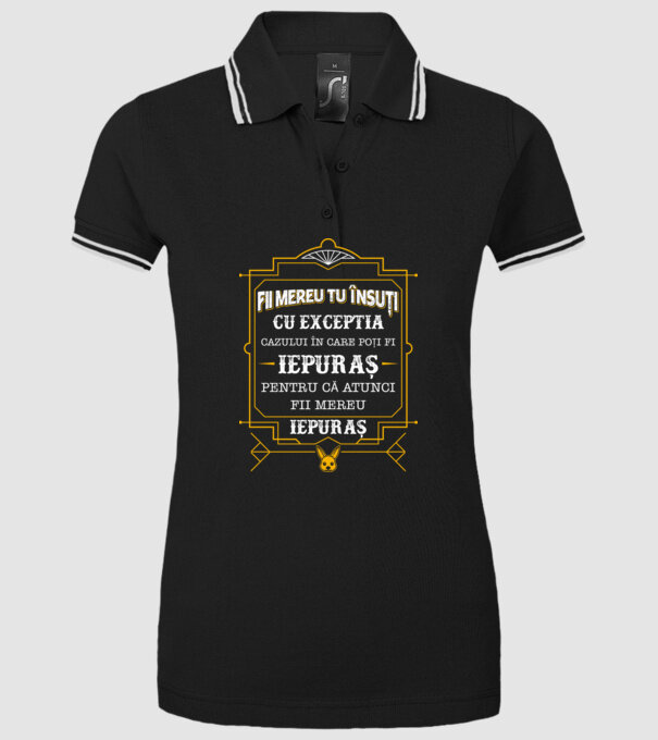 Fii mereu tu însuți, cu excepția cazului în care poți fi iepuraș, pentru că atunci fii mereu iepuraș! model negru pe tricou