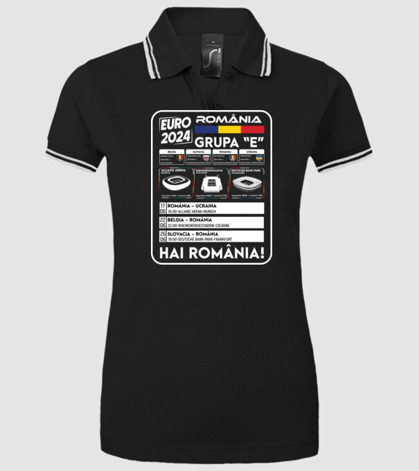 Fotbal Calendar Euro 2024 model negru pe tricou