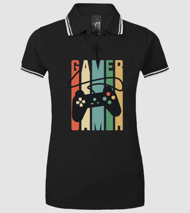 Gamer Controller model negru pe tricou