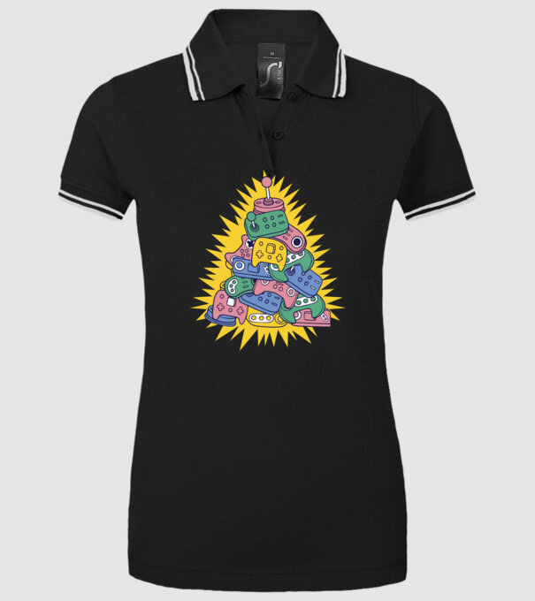 Gamer controller christmas tree model negru pe tricou