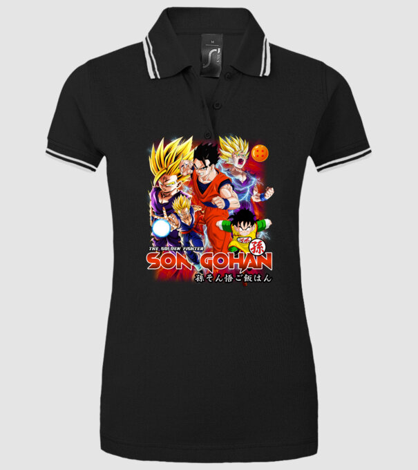 gohan dragonball model negru pe tricou
