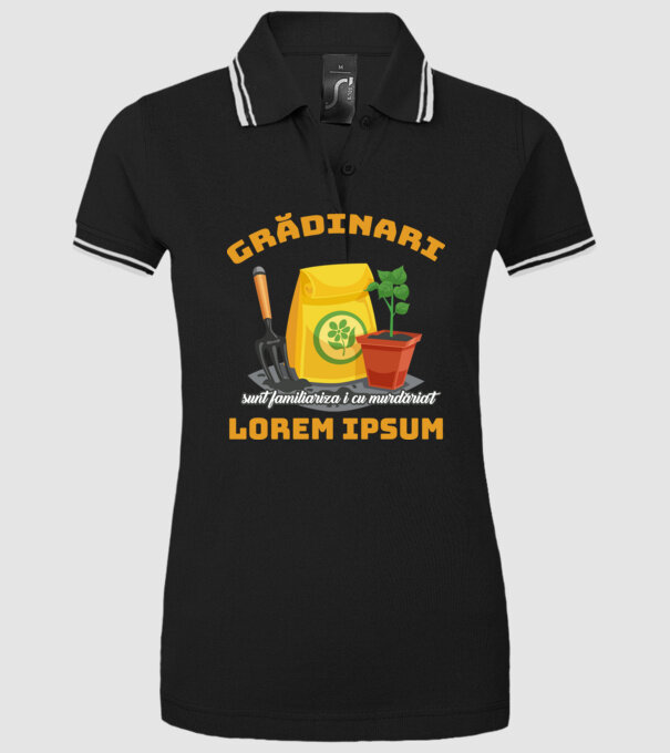 Grădinari model negru pe tricou