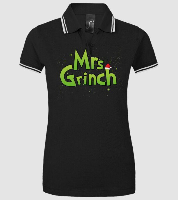 Grinch Family Mrs Grinch model negru pe tricou