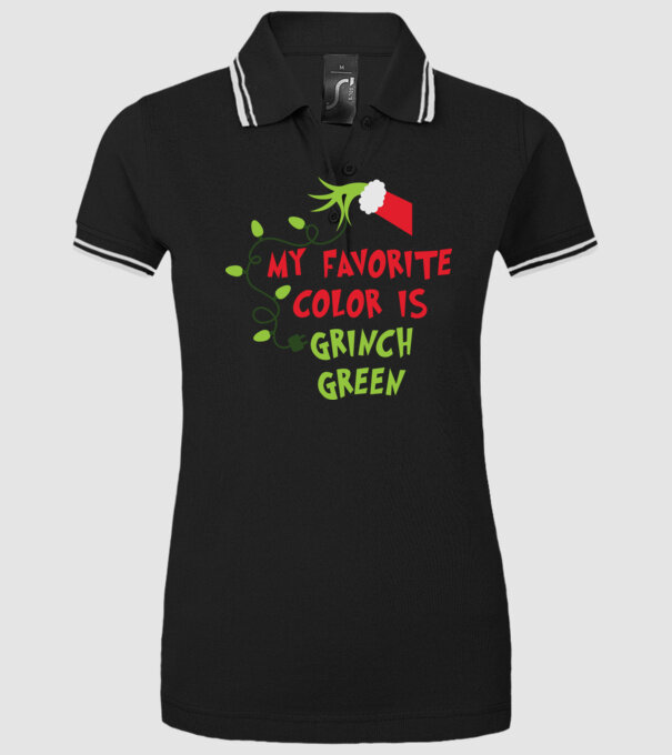 Grinch Green model negru pe tricou