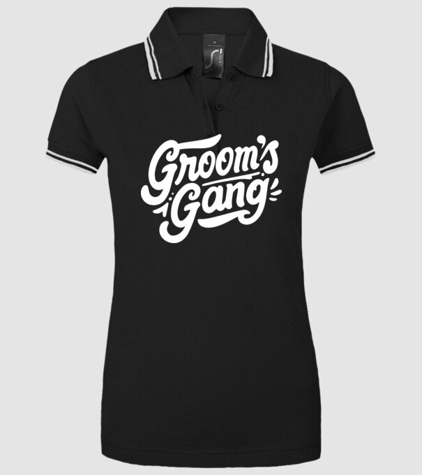 Grooms Gang model negru pe tricou