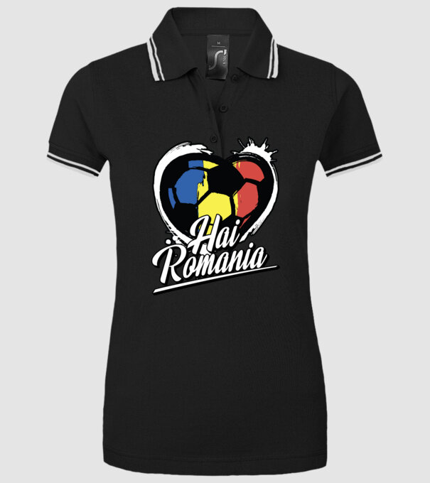 Hai romania heart model negru pe tricou
