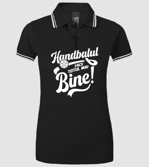 Handbalul face totul mai bine model negru pe tricou