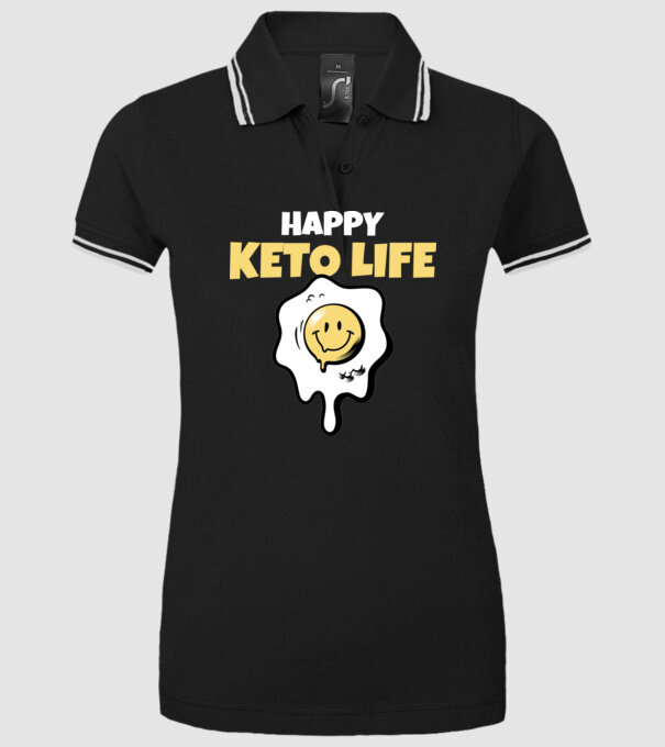 HAPPY KETO LIFE model negru pe tricou
