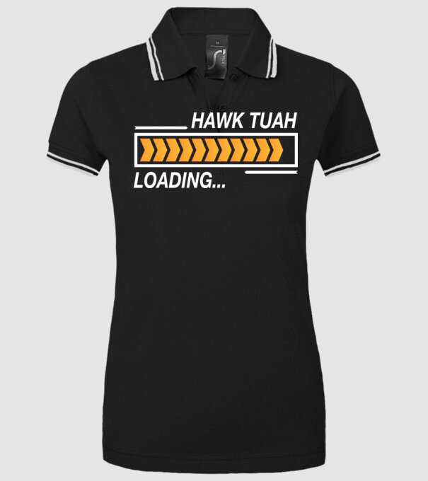 Hawk tuah loading model negru pe tricou