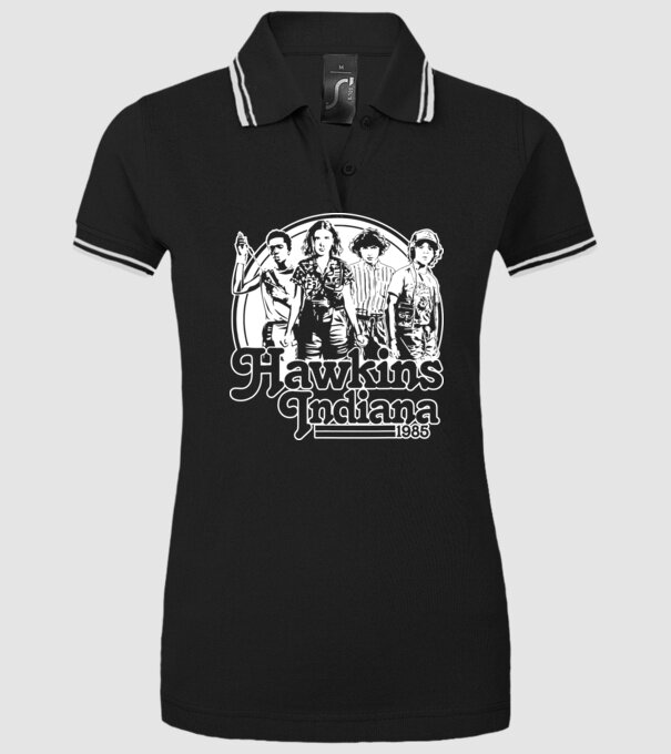 hawkins indiana stranger things2 model negru pe tricou