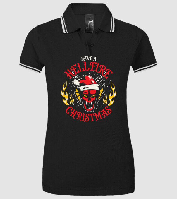Hellfire Christmas model negru pe tricou