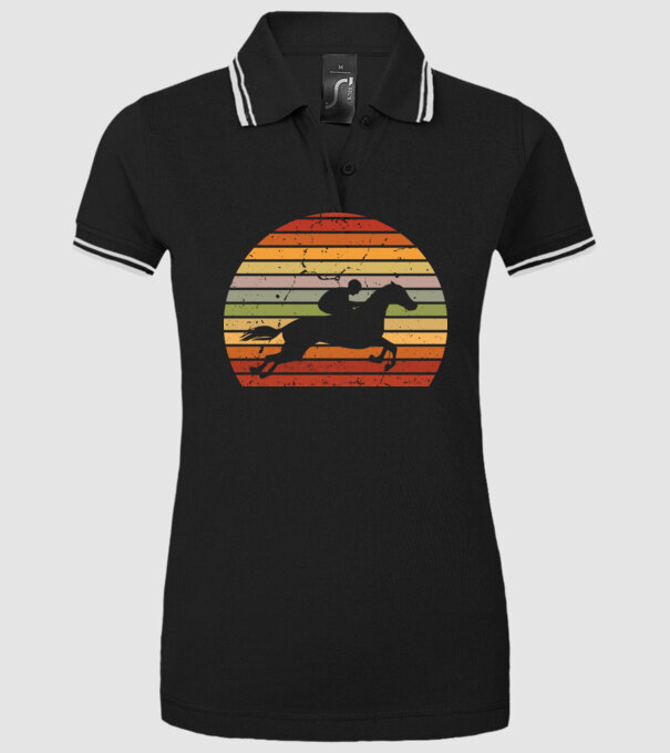 horse race model negru pe tricou