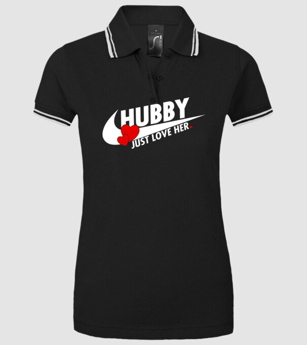 Hubby Just love her alb model negru pe tricou