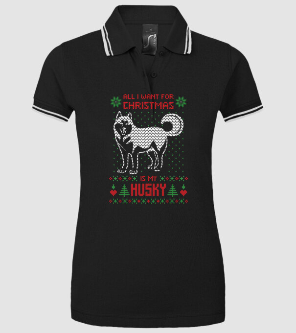 Husky model negru pe tricou