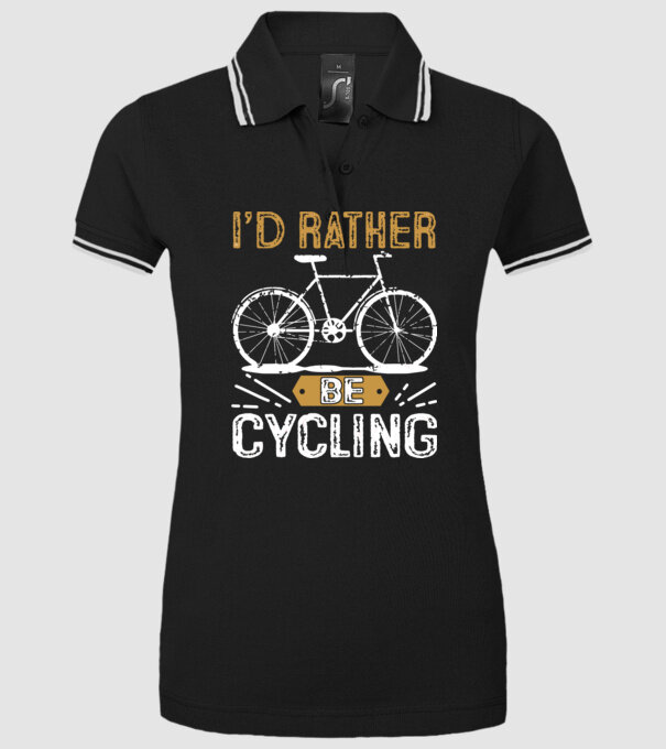 I'd rather be cycling model negru pe tricou