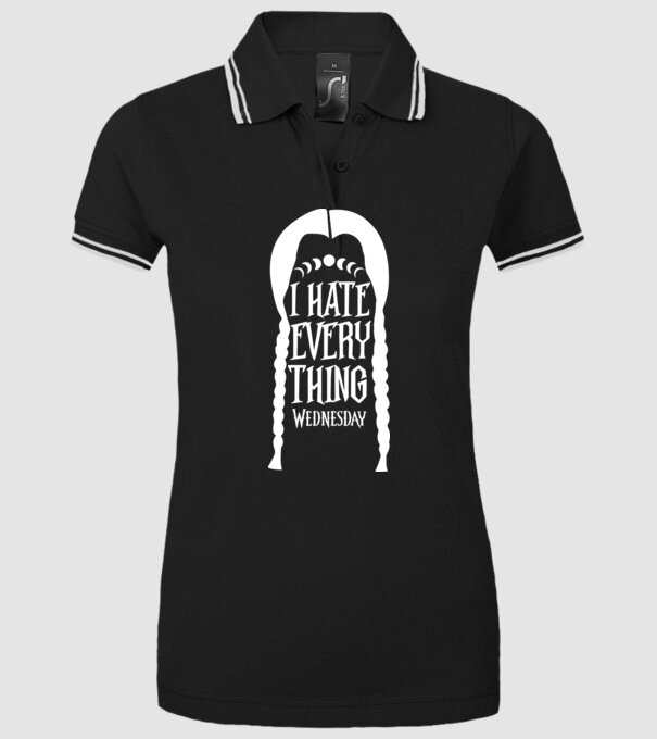 I hate everything model negru pe tricou