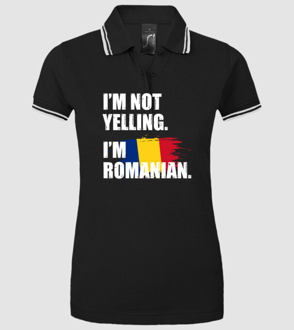 I'm not yelling model negru pe tricou