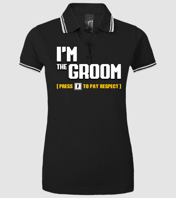 I'm the Groom model negru pe tricou