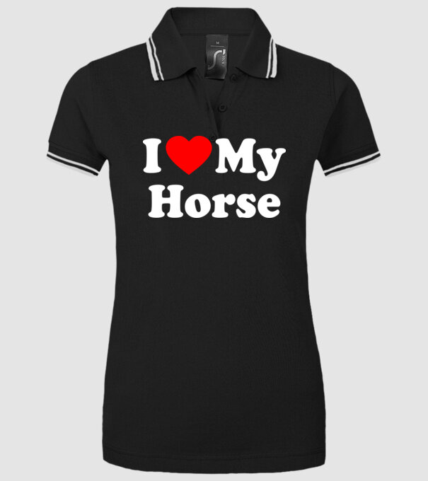 i ove my horse model negru pe tricou