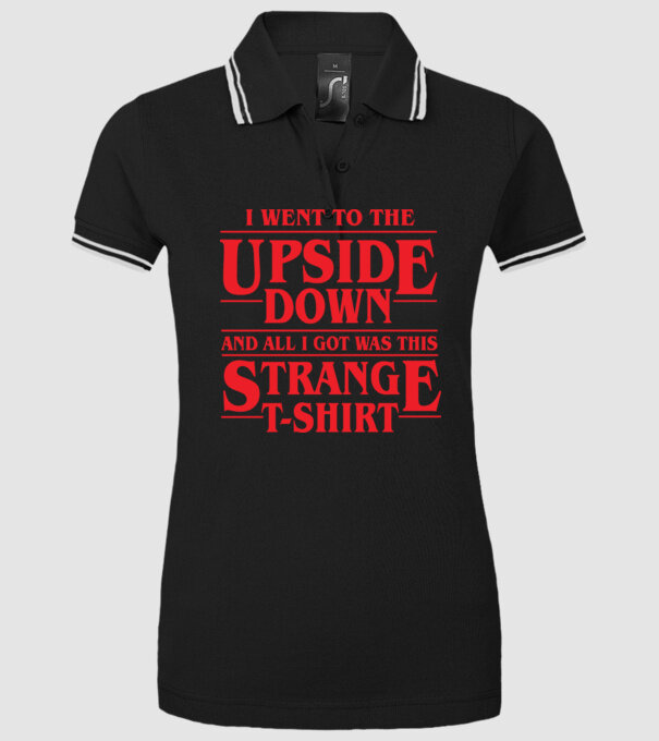 i went to the upside down model negru pe tricou