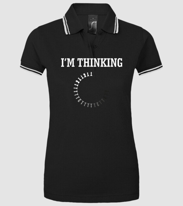 Im thinking model negru pe tricou