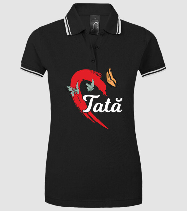 Tată model negru pe tricou
