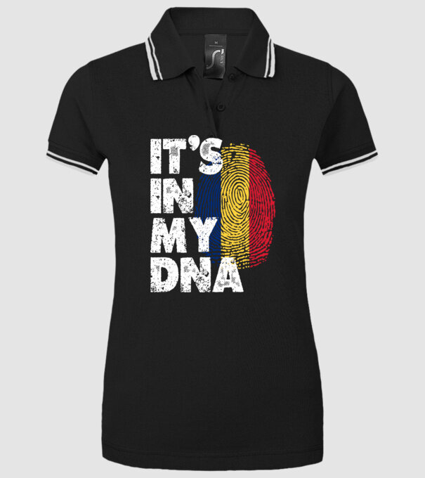 its in my dna model negru pe tricou