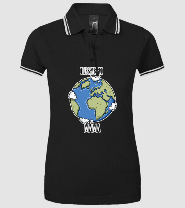 iubește-ți mama model negru pe tricou