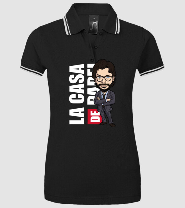 la cas de papel professor model negru pe tricou