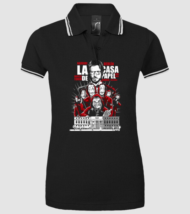 la casa de papel family model negru pe tricou