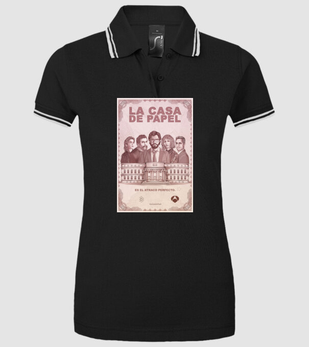 la casa de papel poster model negru pe tricou