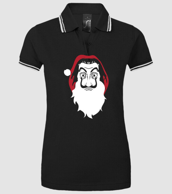 la casa de papel santa model negru pe tricou