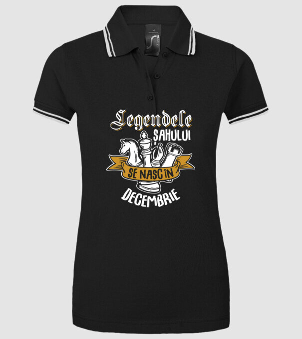 Legendele șahului se nasc în decembrie model negru pe tricou