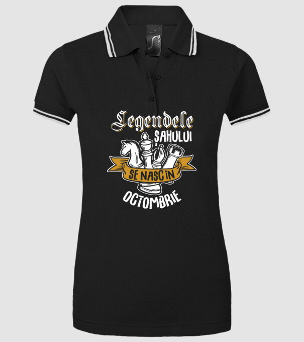 Legendele șahului se nasc în octombrie model negru pe tricou