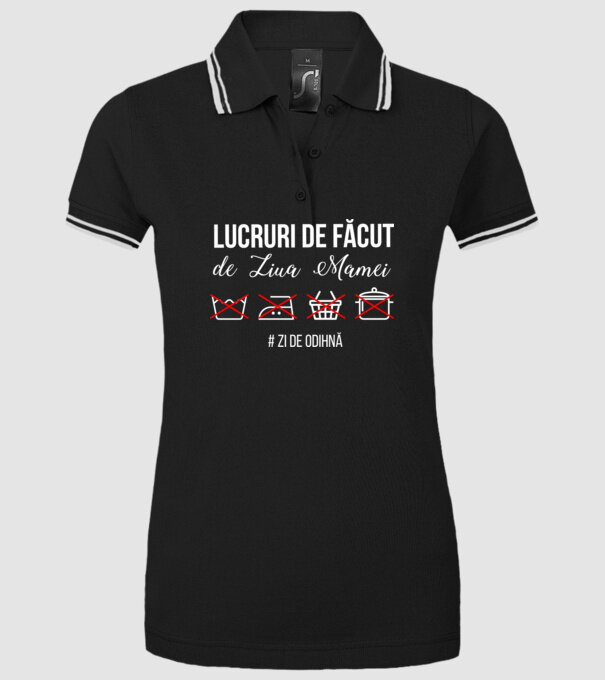Lucruri de făcut de Ziua Mamei - # zi de odihnă model negru pe tricou