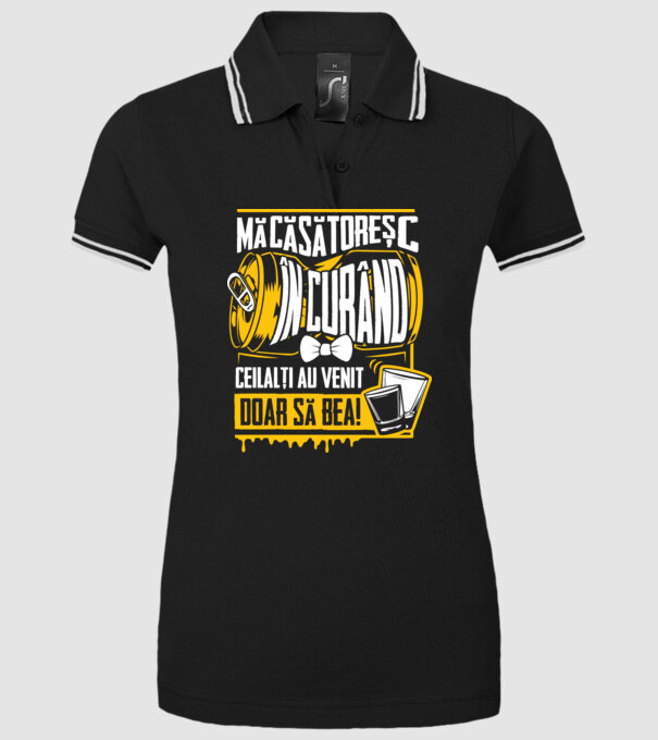 Mă căsătoresc în curând model negru pe tricou