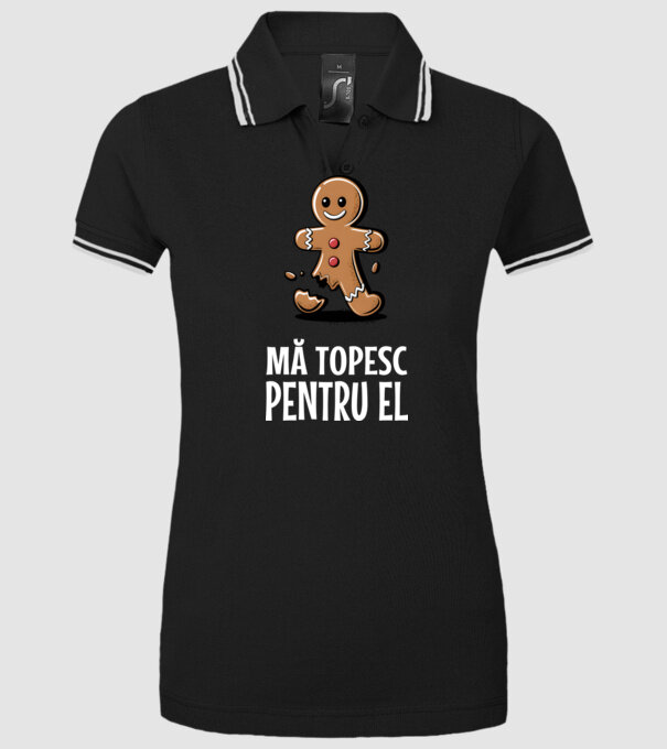 Mă topesc pentru el Negru model negru pe tricou