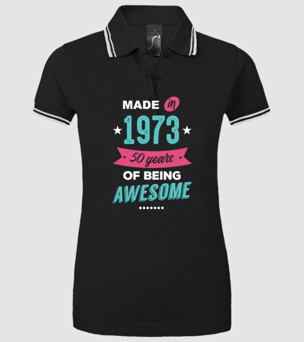 Made in 1973 model negru pe tricou