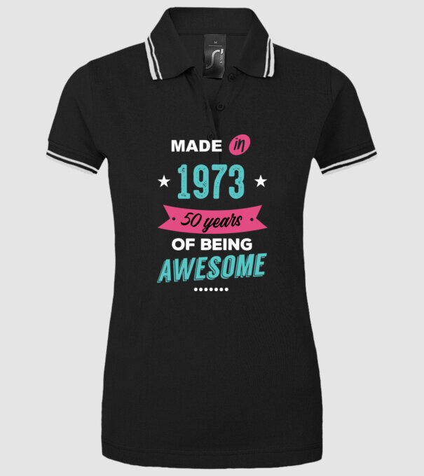 MADE IN 1973 model negru pe tricou