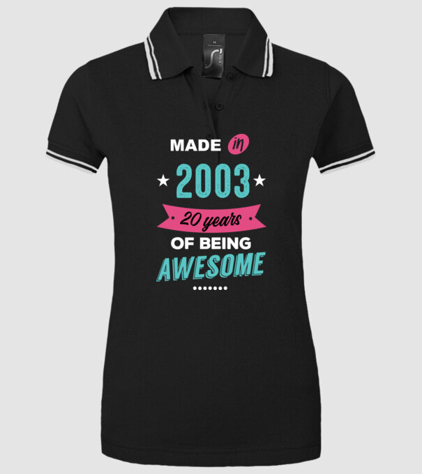 MADE IN 2003 model negru pe tricou