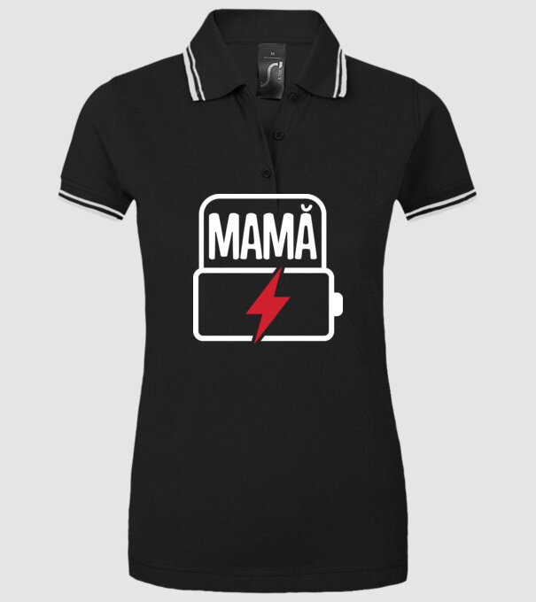 Mamă la încărcat model negru pe tricou