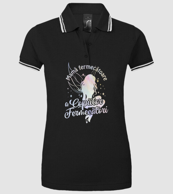 Mamă fermecătoare a copiilor fermecători model negru pe tricou