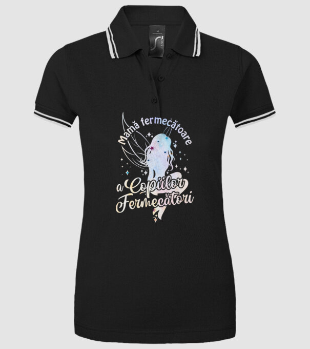 Mamă fermecătoare a copiilor fermecători model negru pe tricou