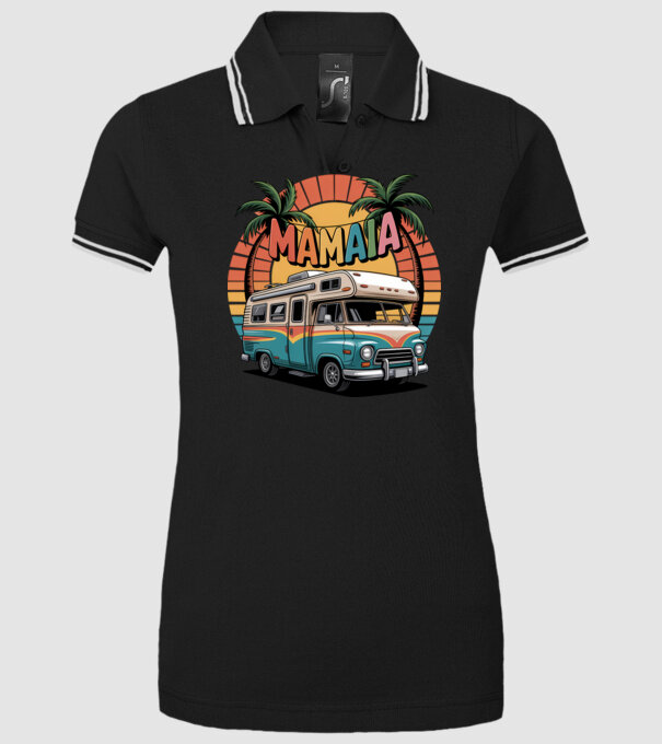 MAMAIA model negru pe tricou