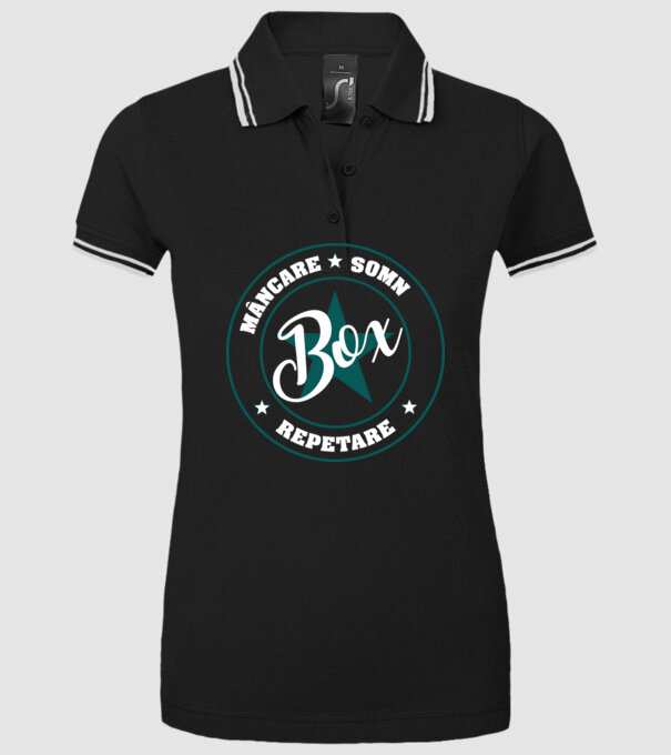 mâncare somn box reluare model negru pe tricou