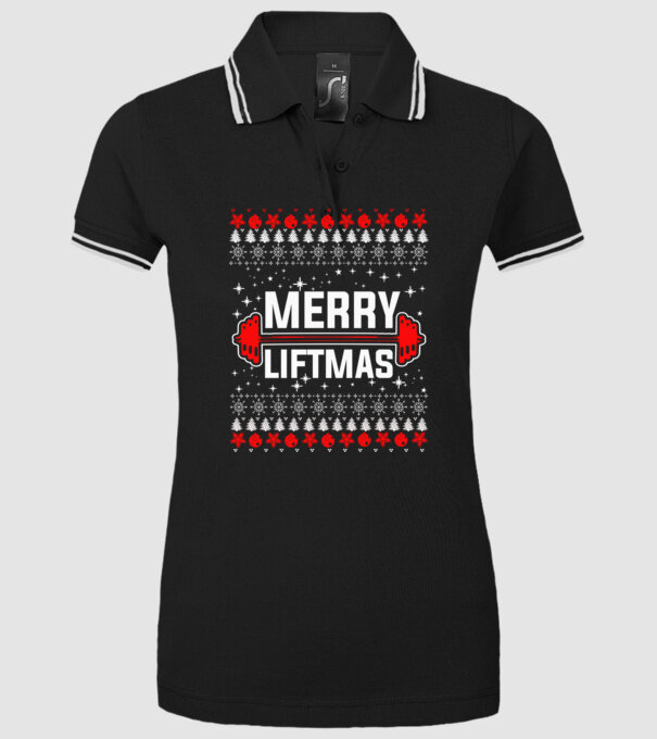 Merry liftmas 1 model negru pe tricou