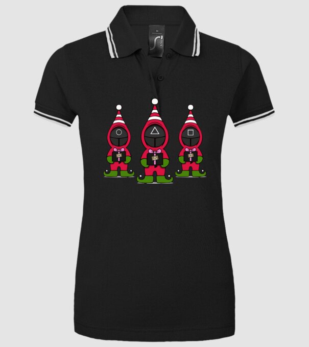 merry squid game model negru pe tricou